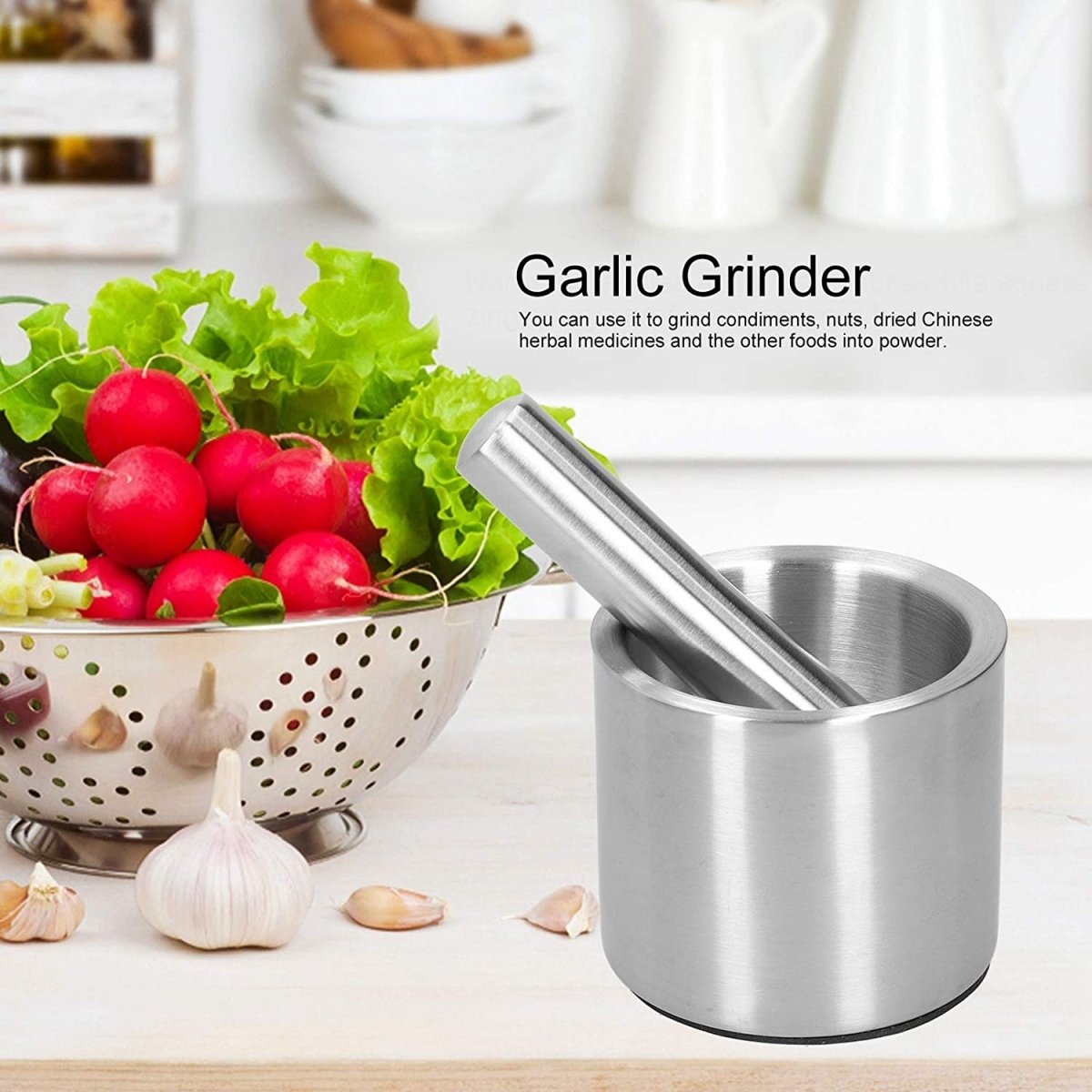 Stainless Steel Herb Spice Grinder Mortar and Pestle Set - Techmanistan in Pakistan