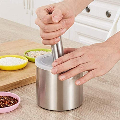 Stainless Steel Herb Spice Grinder Mortar and Pestle Set - Techmanistan in Pakistan