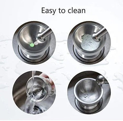 Stainless Steel Herb Spice Grinder Mortar and Pestle Set - Techmanistan in Pakistan