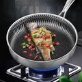 Double Sided Honeycomb Laser Coated Frying Pan