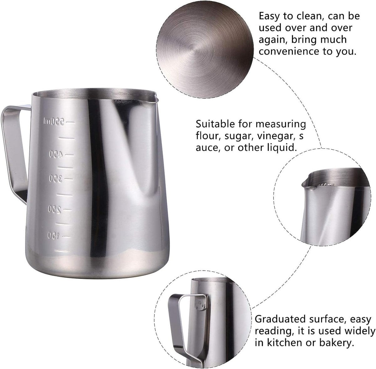 Stainless Steel Milk Fother Pitcher - Techmanistan in Pakistan