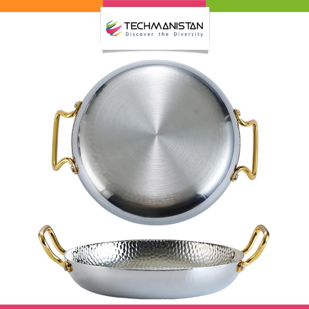 Stainless Steel Nonstick Frying Pan Spanish Paella Pan - Techmanistan in Pakistan