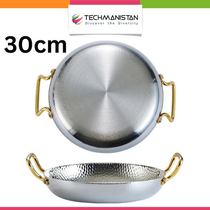 Stainless Steel Nonstick Frying Pan Spanish Paella Pan - Techmanistan in Pakistan