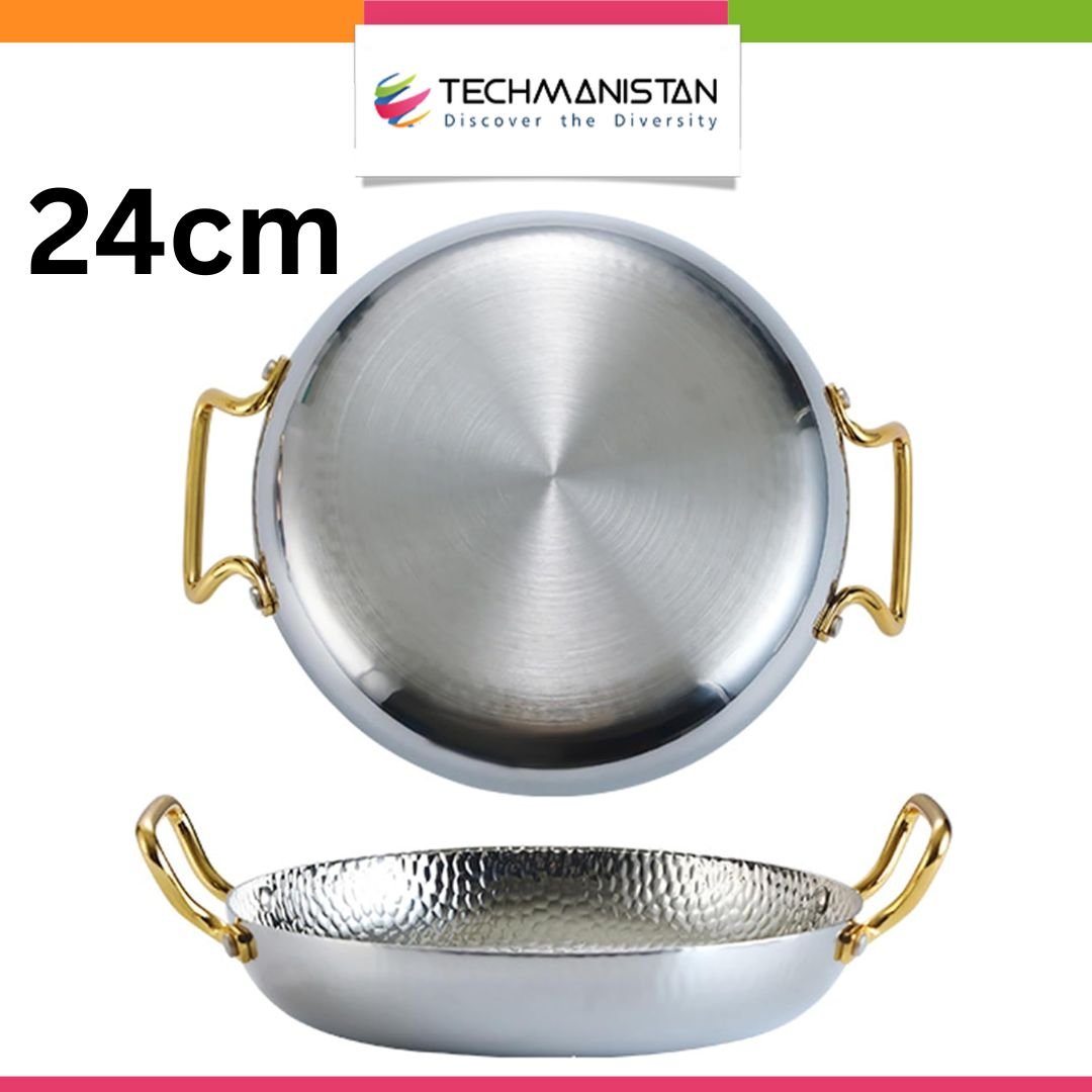 Stainless Steel Nonstick Frying Pan Spanish Paella Pan - Techmanistan in Pakistan