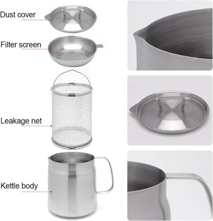 Stainless Steel Oil Pot with Strainer and Frying Basket - Techmanistan in Pakistan