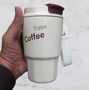 Stainless Steel Reusable Coffee Cup with Colored Lid - Techmanistan in Pakistan
