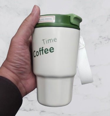 Stainless Steel Reusable Coffee Cup with Colored Lid - Techmanistan in Pakistan