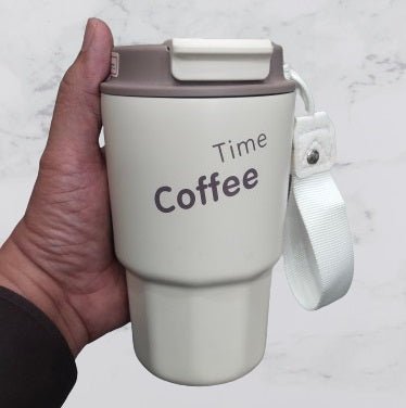 Stainless Steel Reusable Coffee Cup with Colored Lid - Techmanistan in Pakistan