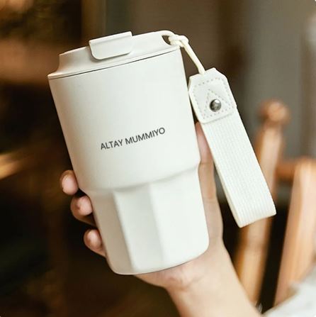 Stainless Steel Reusable Coffee Cup with Colored Lid - Techmanistan in Pakistan