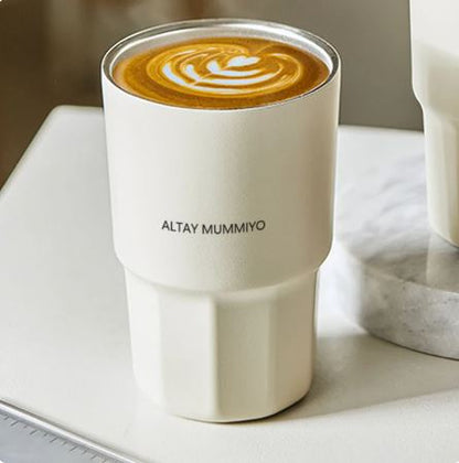 Stainless Steel Reusable Coffee Cup with Colored Lid - Techmanistan in Pakistan