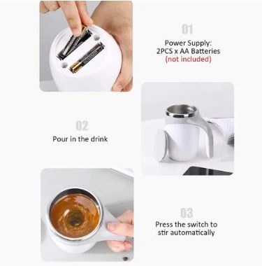 Stainless Steel Self Stirring Mug - Techmanistan in Pakistan