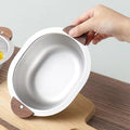 Stainless Steel Serving Bowl with Wooden Handles - Techmanistan in Pakistan