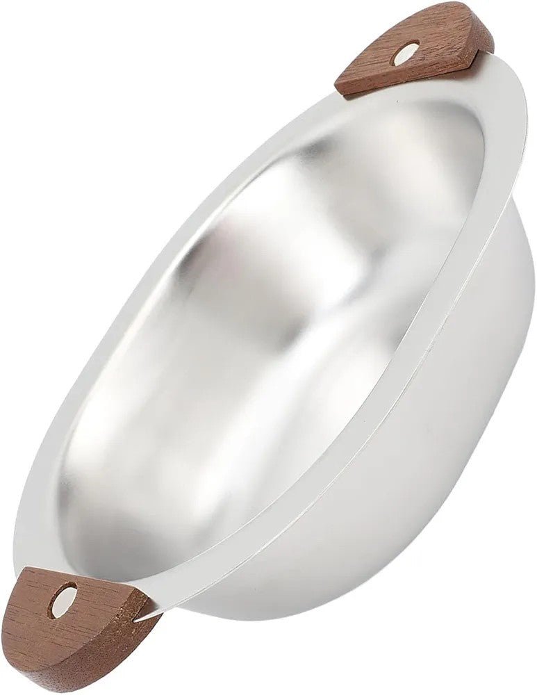 Stainless Steel Serving Bowl with Wooden Handles - Techmanistan in Pakistan
