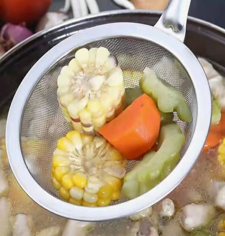 Stainless Steel Strainer Ladle Fried Food Oil Strainer - Techmanistan in Pakistan