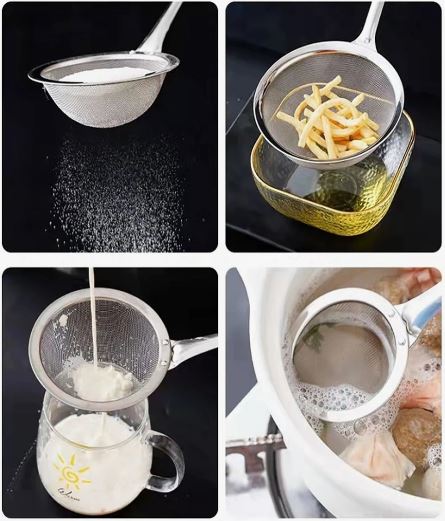 Stainless Steel Strainer Ladle Fried Food Oil Strainer - Techmanistan in Pakistan