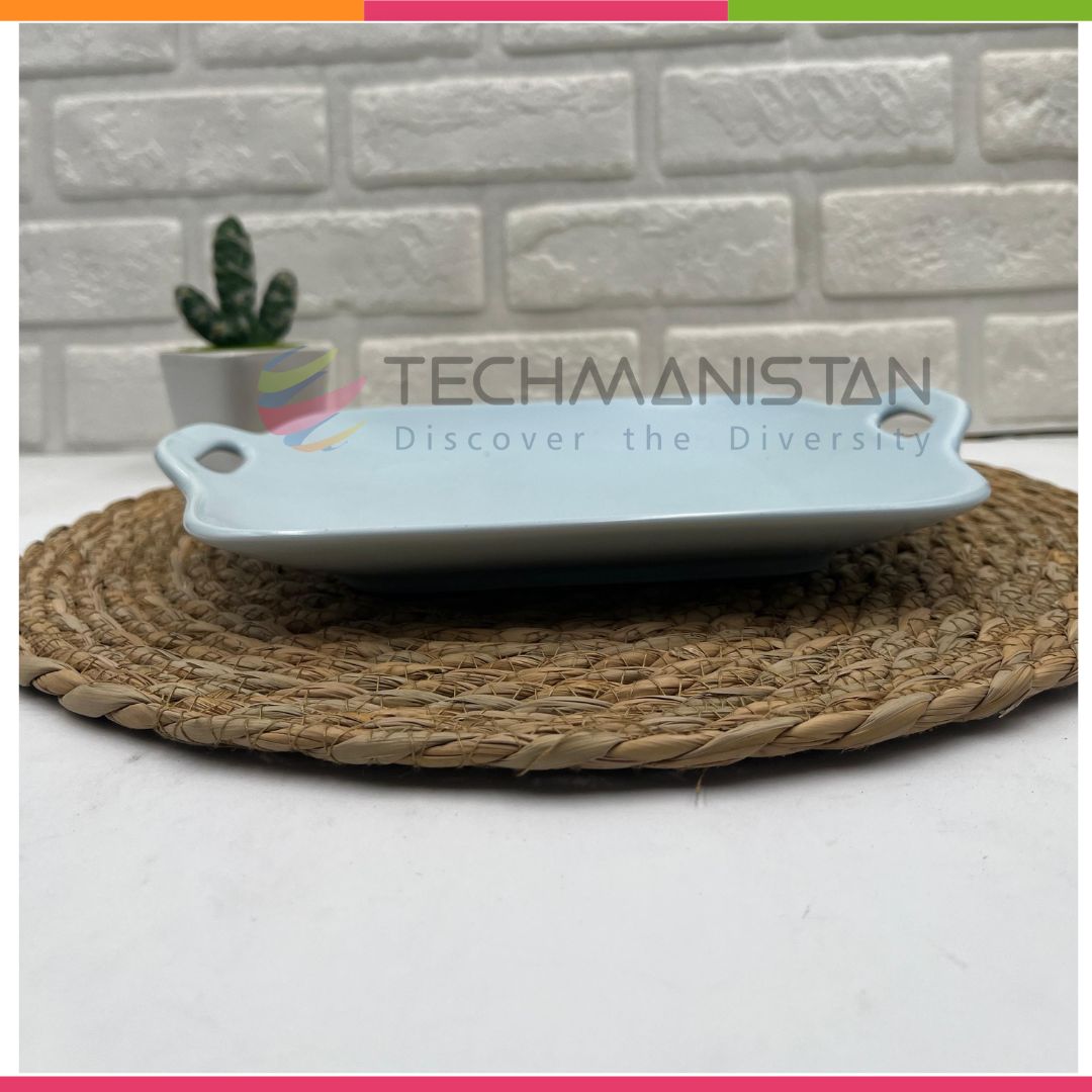 Stoneware Food Serving Tray with Handle - Techmanistan in Pakistan
