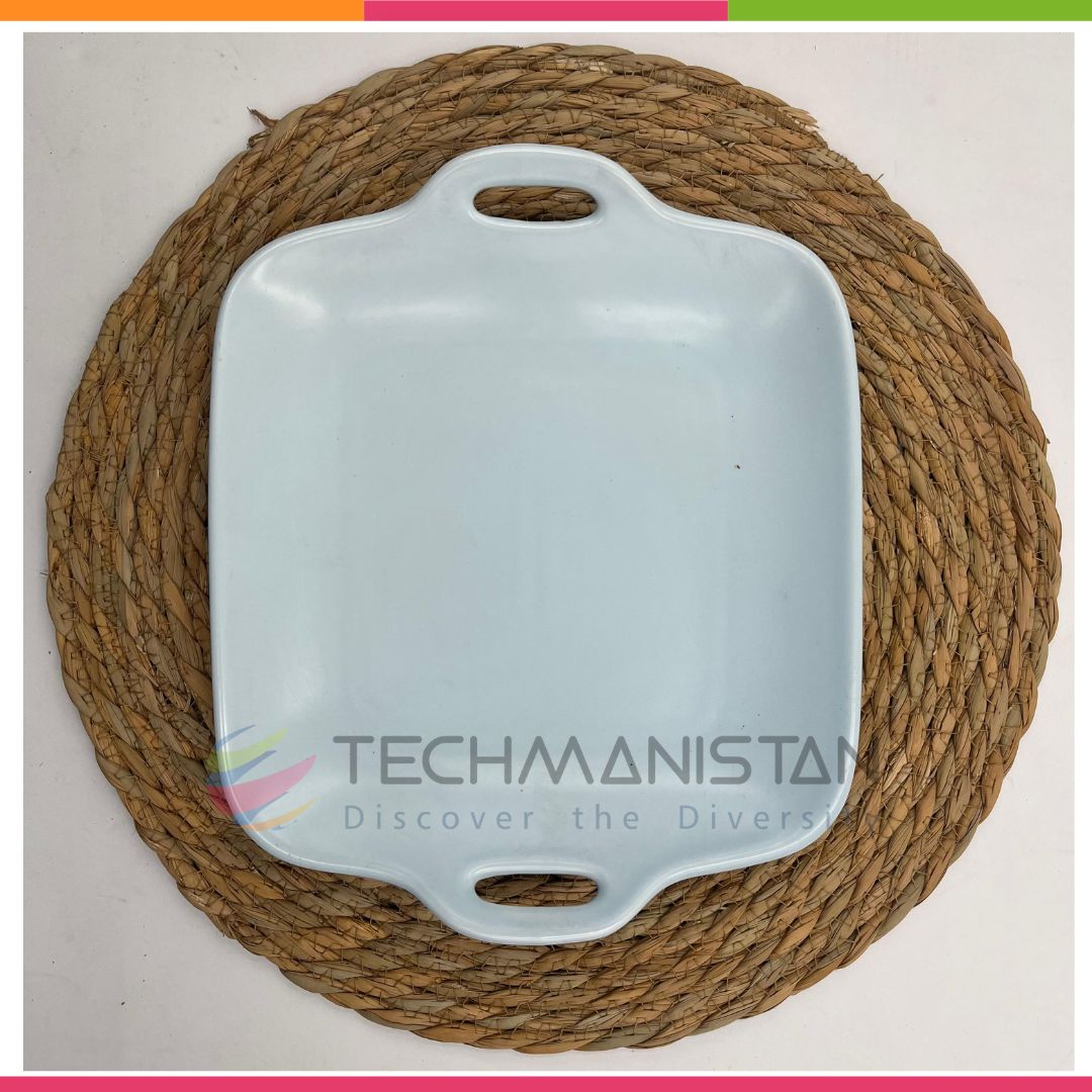 Stoneware Food Serving Tray with Handle - Techmanistan in Pakistan