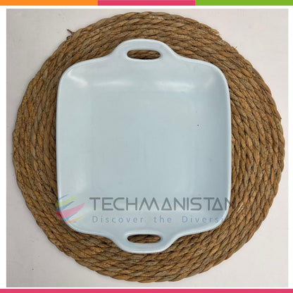 Stoneware Food Serving Tray with Handle - Techmanistan in Pakistan