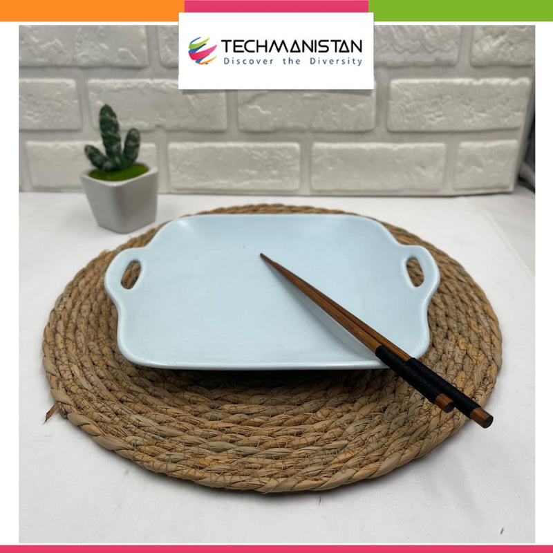 Stoneware Food Serving Tray with Handle - Techmanistan in Pakistan