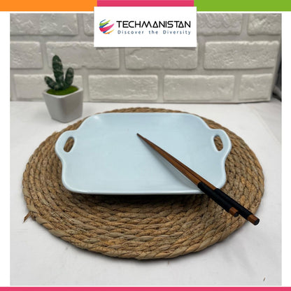 Stoneware Food Serving Tray with Handle - Techmanistan in Pakistan