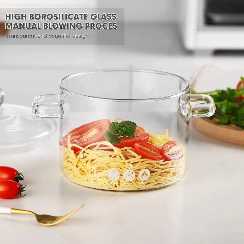Stovetop Glass Cooking Pot with Lid - Techmanistan in Pakistan