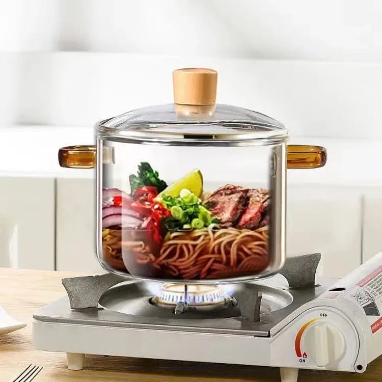 Stovetop Glass Cooking Pot with Lid - Techmanistan in Pakistan
