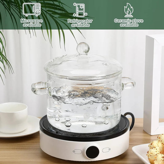Stovetop Glass Cooking Pot with Lid - Techmanistan in Pakistan