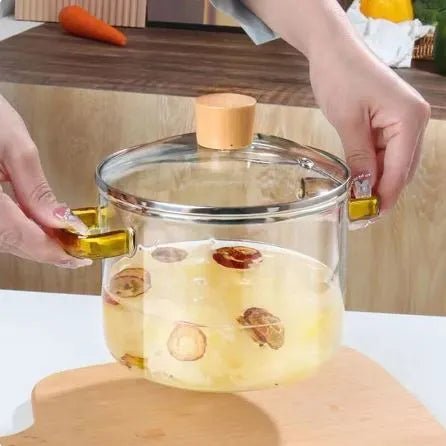 Stovetop Glass Cooking Pot with Lid - Techmanistan in Pakistan