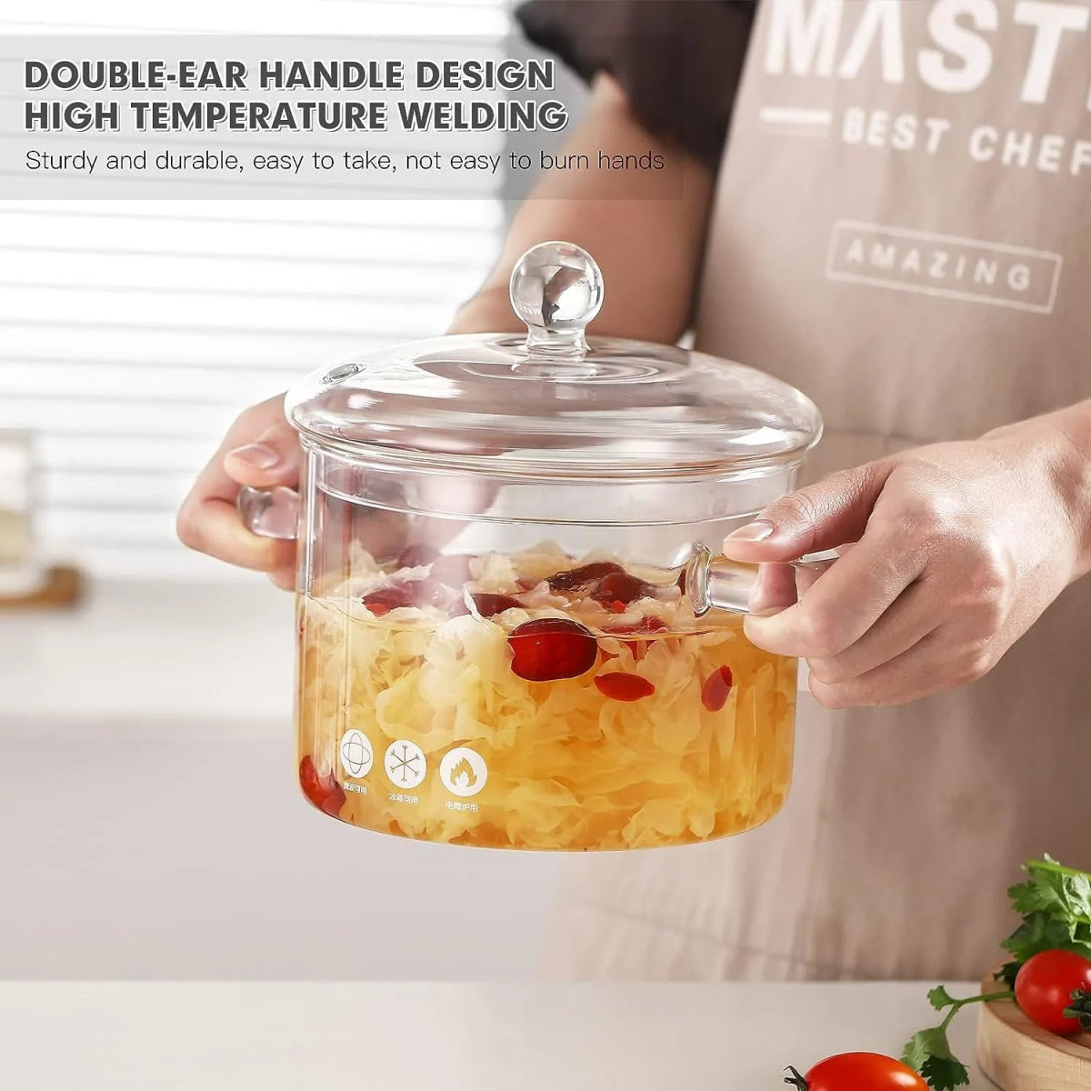 Stovetop Glass Cooking Pot with Lid - Techmanistan in Pakistan
