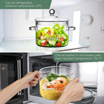 Stovetop Glass Cooking Pot with Lid - Techmanistan in Pakistan