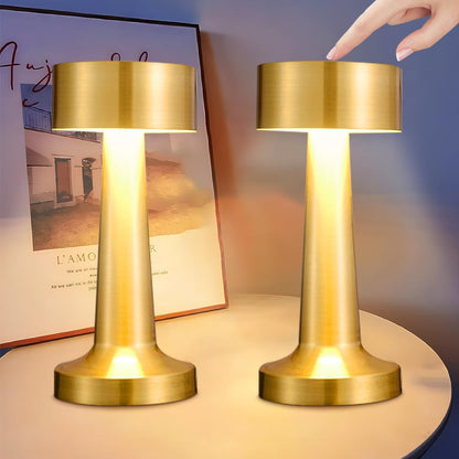 Dumbbell Shape Retro Style Rechargeable Metal Touch Lamp