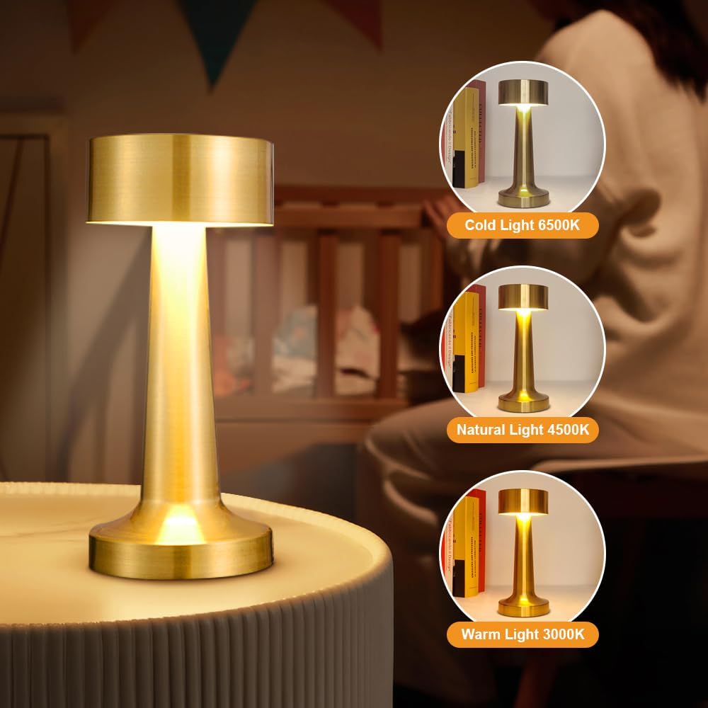 Dumbbell Shape Retro Style Rechargeable Metal Touch Lamp