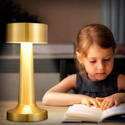 Dumbbell Shape Retro Style Rechargeable Metal Touch Lamp