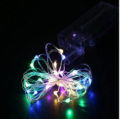Techmanistan 2 AA Batteries Operated LED String Light Copper Wire, Mini Battery Powered Fairy Lights for Home Decor - 1 Meters - Techmanistan in Pakistan