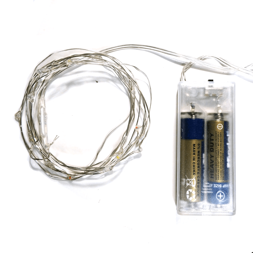 Techmanistan 2 AA Batteries Operated LED String Light Copper Wire, Mini Battery Powered Fairy Lights for Home Decor - 1 Meters - Techmanistan in Pakistan