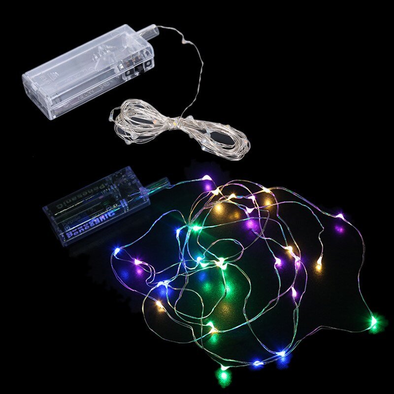 Techmanistan 2 AA Batteries Operated LED String Light Copper Wire, Mini Battery Powered Fairy Lights for Home Decor - 1 Meters - Techmanistan in Pakistan