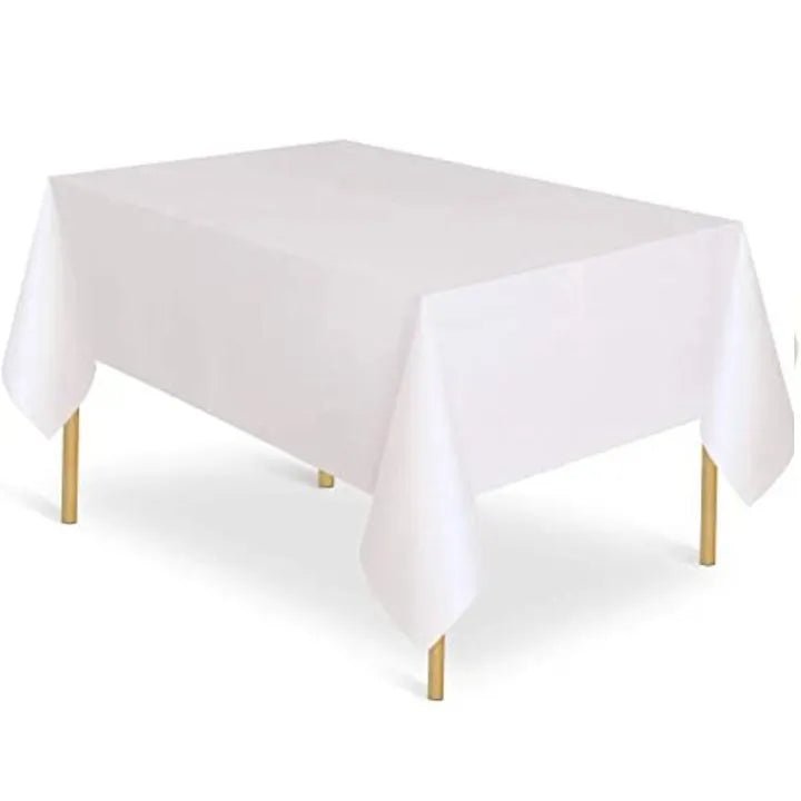 Techmanistan Disposable Dastarkhwan ( Sufra ), White Plastic Table Cover (54 x 108 inches) for Birthday Parties Dustproof Cloth Sheet Plastic - Techmanistan in Pakistan