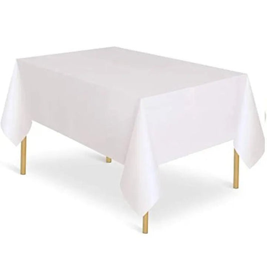 Techmanistan Disposable Dastarkhwan ( Sufra ), White Plastic Table Cover (54 x 108 inches) for Birthday Parties Dustproof Cloth Sheet Plastic - Techmanistan in Pakistan