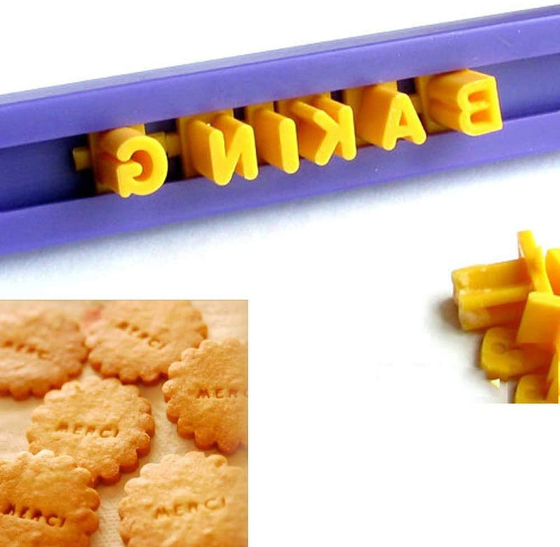 Techmanistan Fondant Cake Alphabet Letter Number Cookies Biscuit Stamp Embosser Mold Cutter, Mini Alphabet Letter Number Biscuit Cookie Cutter Press Stamp, Make Any Message Set, Cookie Stamp Mold - Techmanistan in Pakistan