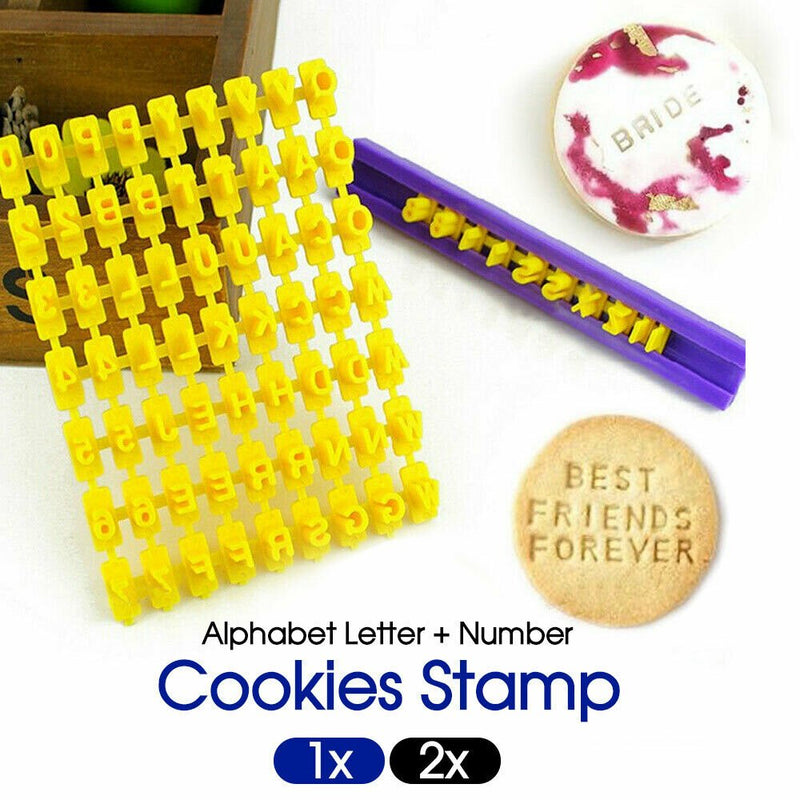 Techmanistan Fondant Cake Alphabet Letter Number Cookies Biscuit Stamp Embosser Mold Cutter, Mini Alphabet Letter Number Biscuit Cookie Cutter Press Stamp, Make Any Message Set, Cookie Stamp Mold - Techmanistan in Pakistan