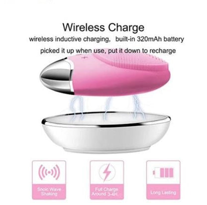 Techmanistan Multifunctional Wireless Silicone Facial Cleaning Brush, Soft Silicone Waterproof Face Cleaner Bamboo Charcoal Facial Cleaner - Techmanistan in Pakistan