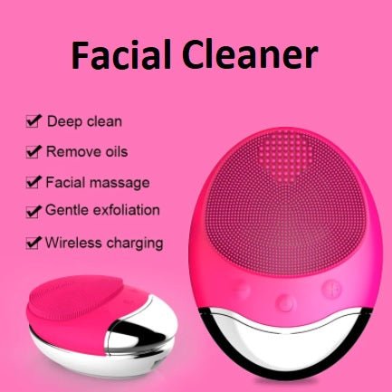 Techmanistan Multifunctional Wireless Silicone Facial Cleaning Brush, Soft Silicone Waterproof Face Cleaner Bamboo Charcoal Facial Cleaner - Techmanistan in Pakistan