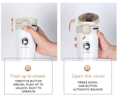 Techmanistan Random Color Stainless Steel Vacuum Insulated Flask Thermos Coffee Cup 380ml, Stainless Steel Insulated Thermos Travel Mug, Reusable Coffee Cup Hot and Cold Drink Cup, Coffee Cup, Thermos Flask - Techmanistan in Pakistan