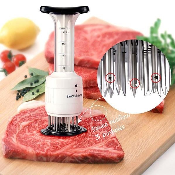 Techmanistan Sauces Injector, 2 in 1 Needle Meat Tenderizer & Injector, Injector Meat Marinade Tenderizer Tool Ultra Sharp Needle Blade Tenderizer Flavor Marinade Meat Injector - Techmanistan in Pakistan