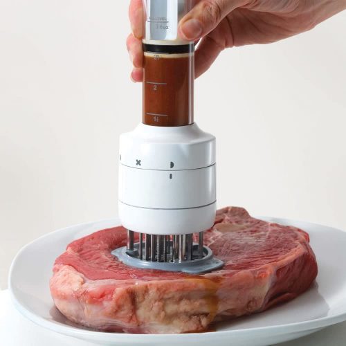 Techmanistan Sauces Injector, 2 in 1 Needle Meat Tenderizer & Injector, Injector Meat Marinade Tenderizer Tool Ultra Sharp Needle Blade Tenderizer Flavor Marinade Meat Injector - Techmanistan in Pakistan