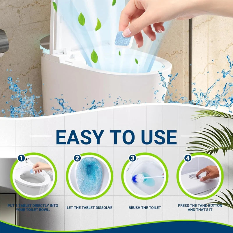 Toilet Cleaner Flush Tablets, 16 Pieces
