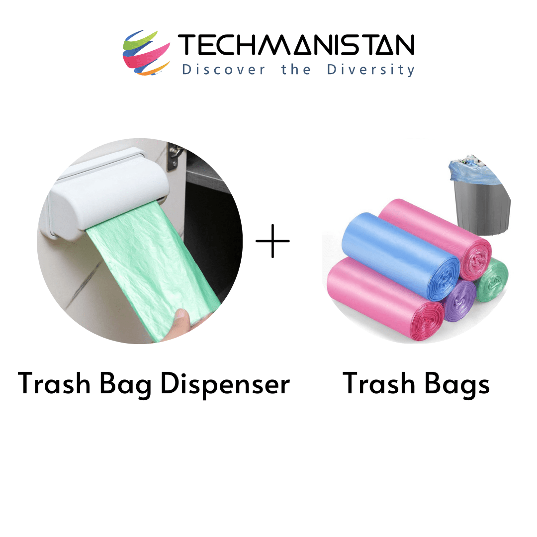 Trash Bags Dispenser Holder + Trash Bags - Techmanistan in Pakistan