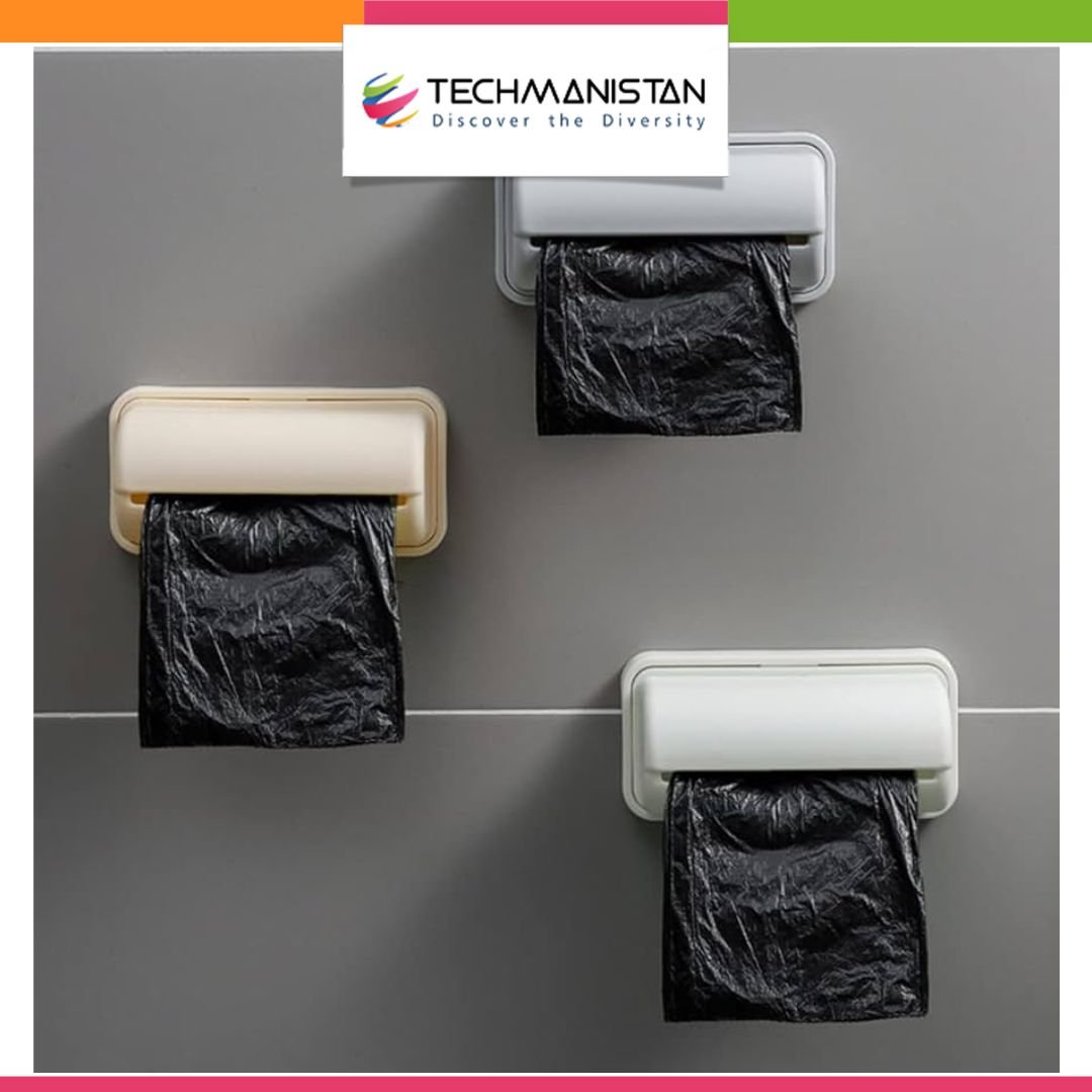 Trash Bags Dispenser Holder + Trash Bags - Techmanistan in Pakistan