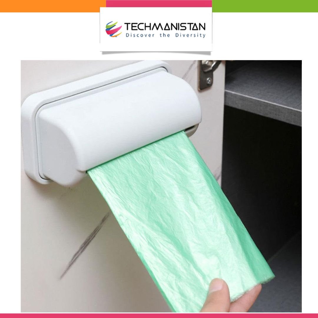 Trash Bags Dispenser Holder + Trash Bags - Techmanistan in Pakistan