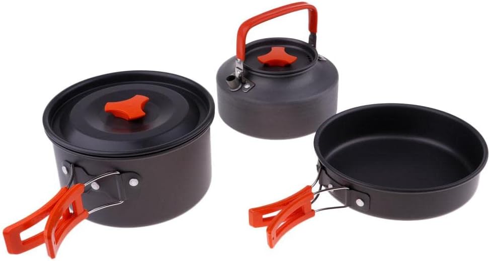 Travel & Camping Combo - Set of 5 Stainless Steel Serving Set & Non Stick Camping Cookware Set - Techmanistan in Pakistan